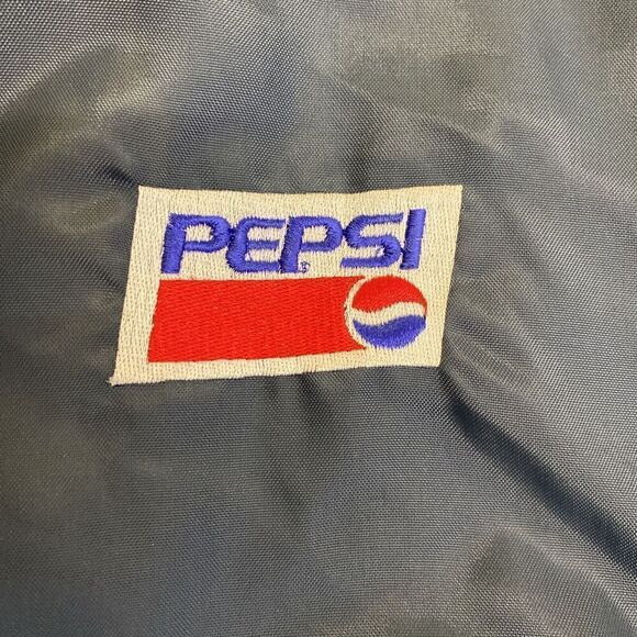 Vtg Pepsi 80s Holloway Employee Men's Bomber Jacket Striped Cuff Collar XXL Blue - Picture 5 of 10